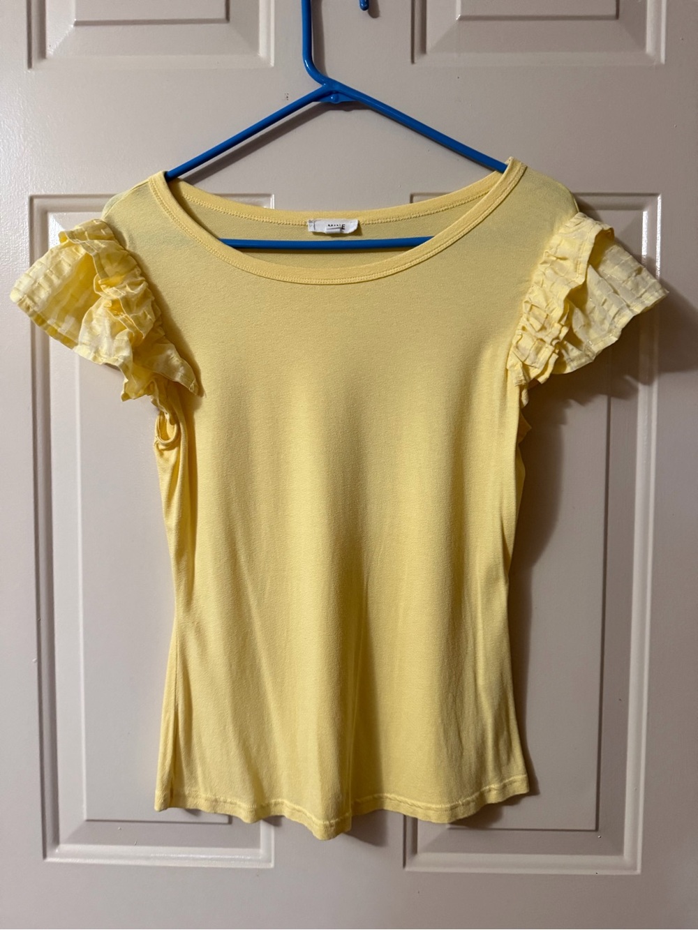 mine Yellow Ruffle Sleeve Tee